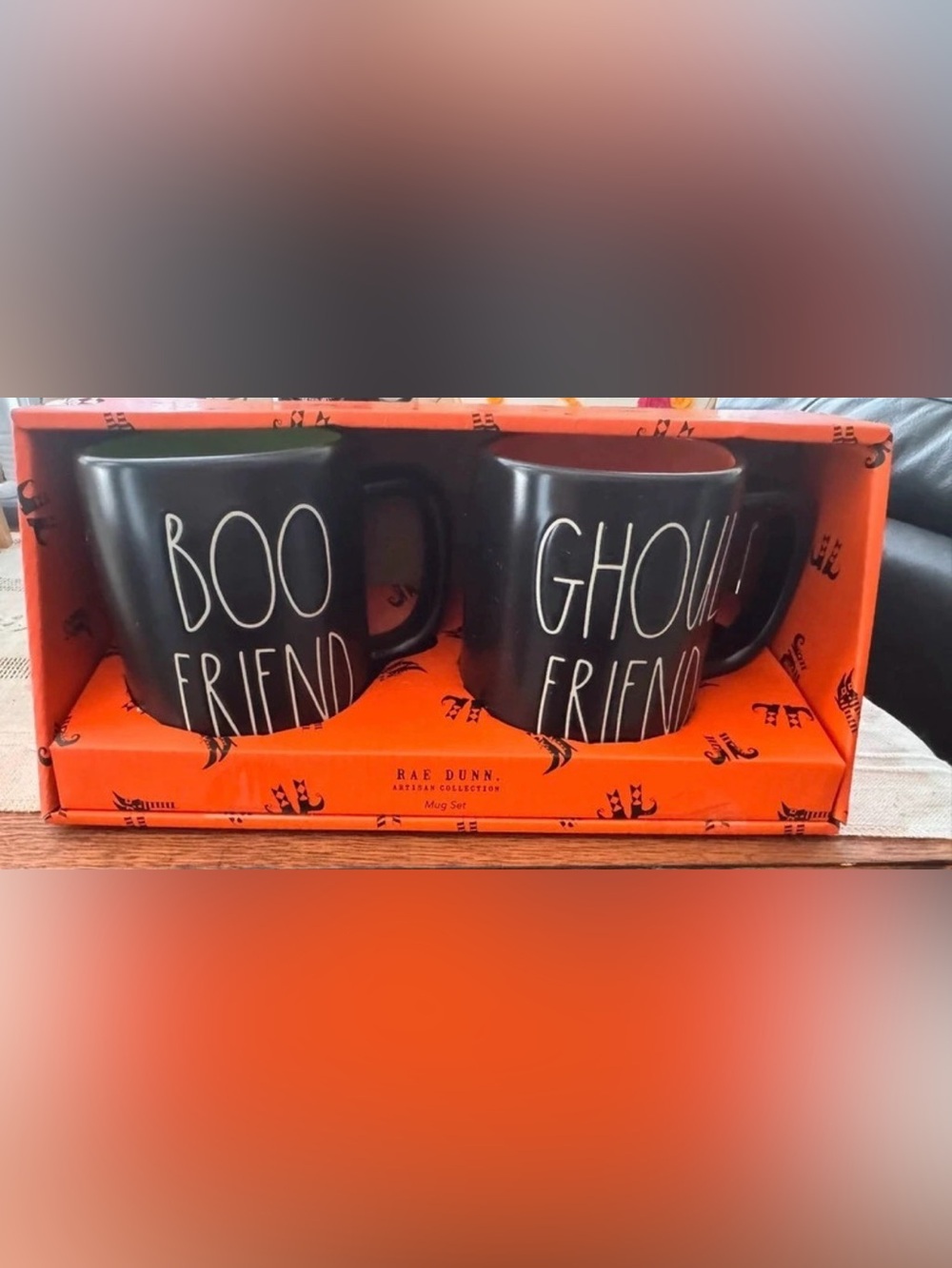 Rae Dunn Black Ghost Friends Ceramic Mug Set